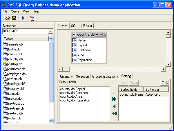 EMS QueryBuilder Screenshot